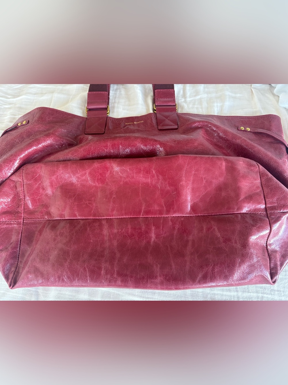 Isabel Marant Burgundy Wardy shopper tote - Picture 6 of 12